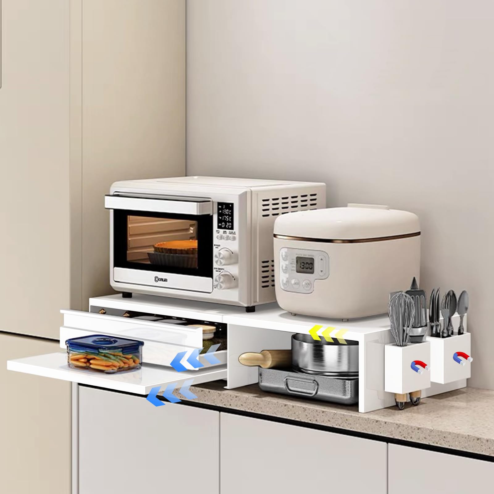 Amazon.co.jp: ママ倉 家電下収納 延長されたデザイン レンジ下収納 大